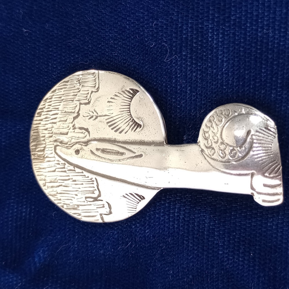 Vintage Sterling Silver Howling Coyote Pin  Brooch